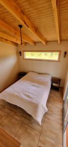 a bedroom with a bed in a room with a window at AltaVista Lago Ranco in La Unión