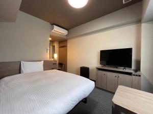 TV a/nebo společenská místnost v ubytování Hotel Route Inn Suzaka