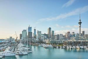 Uma visão geral de Auckland ou uma vista da cidade tirada do hotel