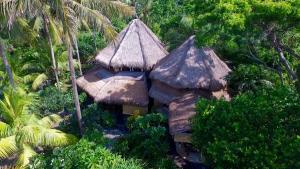 eine kleine Hütte mit einem Strohdach im Dschungel in der Unterkunft Seraya Shores Bali in Seraya