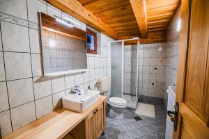 Koupelna v ubytování Vineyard Cottage Maleric with Pool Access