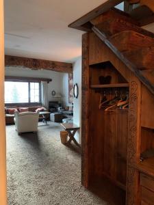 Ein Sitzbereich in der Unterkunft Chalet mit Blick auf den Gotschna
