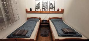 a room with two beds in a room at Ferienwohnung Saussele in Arrach