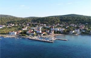 an aerial view of a small island in the water at Villa K4 in Zadar