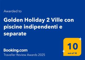 Certifikát, ocenenie alebo iný dokument vystavený v ubytovaní Golden Holiday 2 Ville con piscine indipendenti e separate
