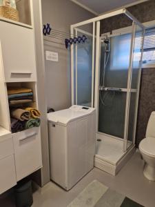 ห้องน้ำของ Apartment in Kabelvåg +5 ภาพ