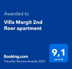 Certifikát, hodnocení, plakát nebo jiný dokument vystavený v ubytování Villa Margit 2nd floor apartment
