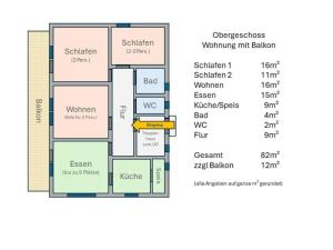 Půdorys ubytování Ferienwohnung Brennseeblick