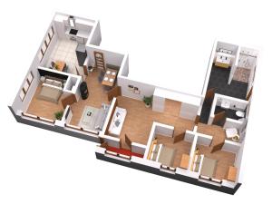 a rendering of a floor plan of a house at Schwarzwald Residenz - Villa Hubertus in Feldberg