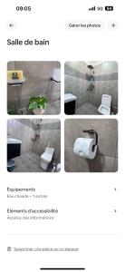 un collage de fotos de un baño con lavabo y aseo en Suites&Stay, en Antananarivo