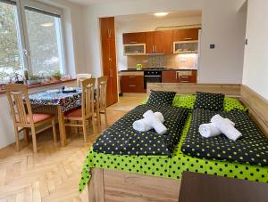 Kuchyň nebo kuchyňský kout v ubytování Apartmán na Perunské