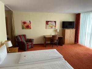 TV a/nebo společenská místnost v ubytování PANORAMA HOTEL in Neustadt an der Weinstraße