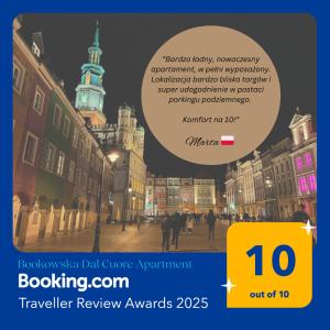 Πιστοποιητικό, βραβείο, πινακίδα ή έγγραφο που προβάλλεται στο Bookowska Dal Cuore Apartment