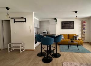 Χώρος καθιστικού στο Appartement vue lac Montreux