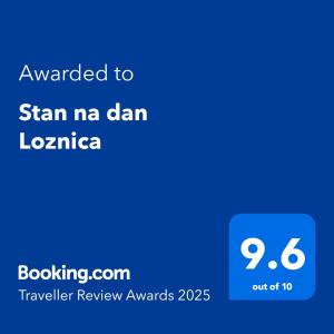 Certificato, attestato, insegna o altro documento esposto da Stan na dan Loznica