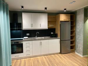 Kuchyň nebo kuchyňský kout v ubytování Novs Apartment3