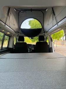 a view of the back of a van with the back seats at Fantástica Autocaravana California 2024 in Palma de Mallorca