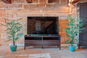 TV a/nebo společenská místnost v ubytování Farmhouse Cala