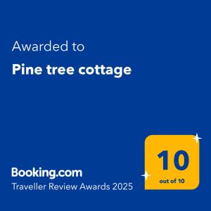 Pine tree cottage的证书、奖牌、标识或其他文件