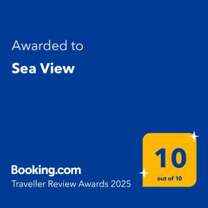 Certifikát, hodnocení, plakát nebo jiný dokument vystavený v ubytování Sea View