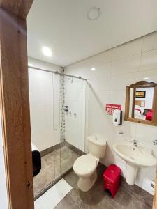 Koupelna v ubytování Hotel Portal Central