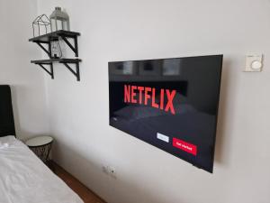 Televízia a/alebo spoločenská miestnosť v ubytovaní Apartman Welcome to Trešnjevka