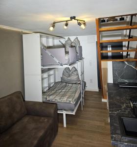 a living room with a bunk bed and a couch at Apartments Mitte Messe und Zentrum Marterlach in Nürnberg