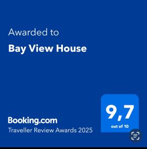 Certifikát, hodnocení, plakát nebo jiný dokument vystavený v ubytování Bay View House
