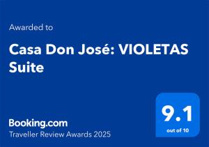 Un rectángulo azul con las palabras "casa no pierdas vollets" en Casa Don José: VIOLETAS Suite, en Oaxaca City
