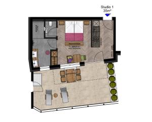 Půdorys ubytování Apartment Rainer - mittendrin