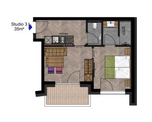 Půdorys ubytování Apartment Rainer - mittendrin