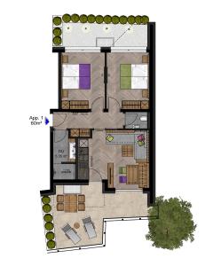 Půdorys ubytování Apartment Rainer - mittendrin
