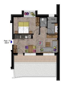 Půdorys ubytování Apartment Rainer - mittendrin