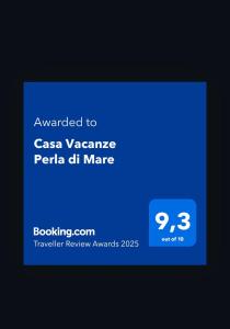 Certifikát, hodnocení, plakát nebo jiný dokument vystavený v ubytování Casa Vacanze Perla di Mare