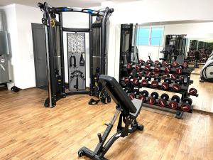 Fitness centrum a/nebo fitness zařízení v ubytování Aparthotel work&sleep