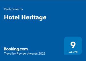 Certifikát, hodnocení, plakát nebo jiný dokument vystavený v ubytování Boutique Hotel Heritage