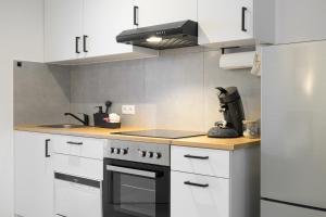 Kuchyň nebo kuchyňský kout v ubytování EasyOne Apartments