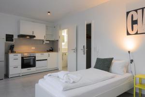 Kuchyň nebo kuchyňský kout v ubytování EasyOne Apartments