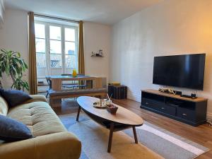 TV a/nebo společenská místnost v ubytování Élégant T3 - Cœur de Fontainebleau - 300 m du château