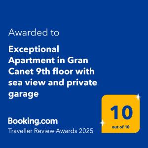 Certifikát, hodnocení, plakát nebo jiný dokument vystavený v ubytování Exceptional Apartment in Gran Canet 9th floor with sea view and private garage