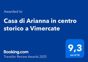 Certificato, attestato, insegna o altro documento esposto da Casa di Arianna in centro storico a Vimercate