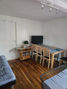 Μια τηλεόραση ή/και κέντρο ψυχαγωγίας στο A room in an apartment