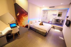 TV a/nebo společenská místnost v ubytování Galaxia Business Hotel