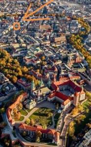 Výhľad na mesto Krakov alebo výhľad na mesto priamo z apartmánového hotela