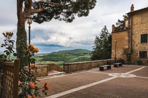 a parking lot with a bike painted on it at Sofia a Montepulciano in Montepulciano