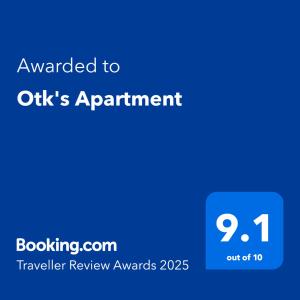 Otk's Apartment tanúsítványa, márkajelzése vagy díja