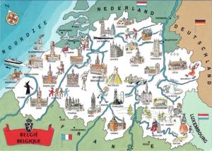 a map of netherlands with cities and attractions at Studio Autonome Mont Saint Guibert in Mont-Saint-Guibert
