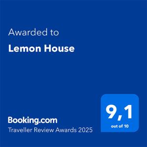 Lemon House tanúsítványa, márkajelzése vagy díja