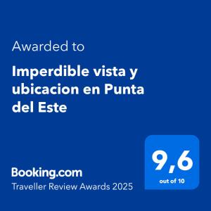una schermata di un telefono con il testo assegnato per l'utilizzo universitario di un p di Imperdible vista y ubicacion en Punta del Este a Punta del Este