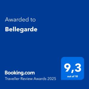 Certifikát, hodnocení, plakát nebo jiný dokument vystavený v ubytování Bellegarde